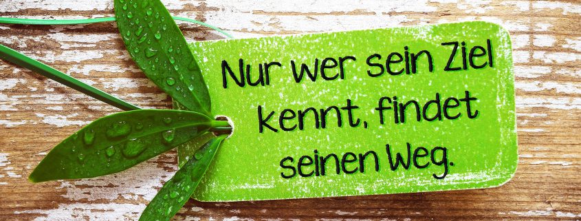 Nur wer sein Ziel kennt, findet seinen Weg.